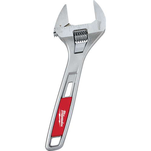 Wide Jaw Adjustable Wrench, 8" L, Chrome Duraquip Inc