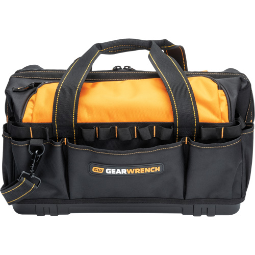 Professional 20" Tool Bag, Nylon, 33 Pockets, Black/Orange Duraquip Inc