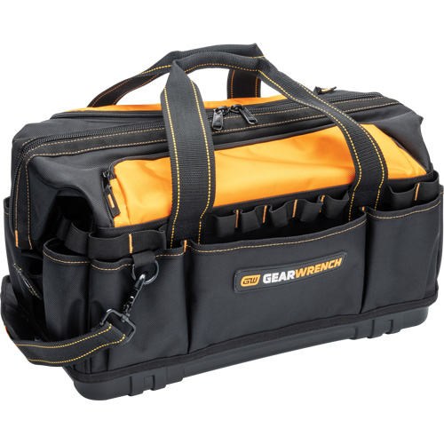 Professional 20" Tool Bag, Nylon, 33 Pockets, Black/Orange Duraquip Inc
