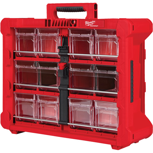 PACKOUT Tilt Bin Organizer, 15-1/5" x 19-7/10" x 6-7/10", Black/Red Duraquip Inc