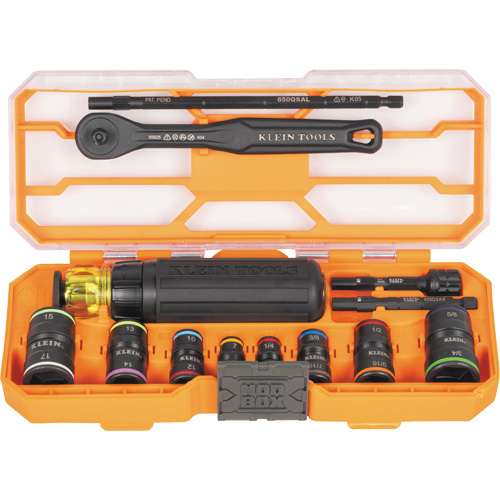 Flip-16 KNECT Ratcheting Impact Flip Socket Screwdriver Set, 13 Pcs Duraquip Inc