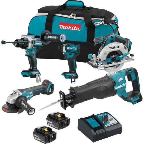 18V LXT Brushless 5 Tool Combo Kit, Lithium-Ion, 18 V Duraquip Inc