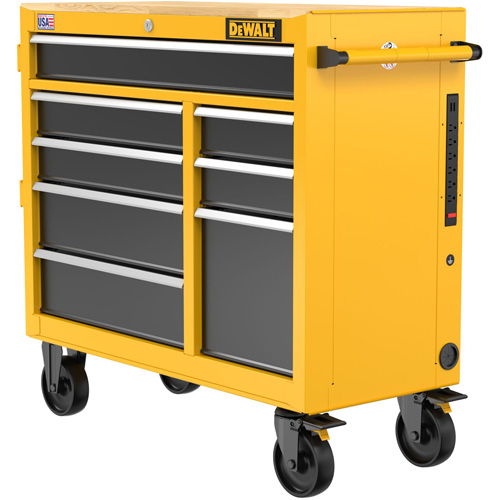 Heavy-Duty Mobile Workstation, 8 Drawers, 40" W x Yellow Duraquip Inc