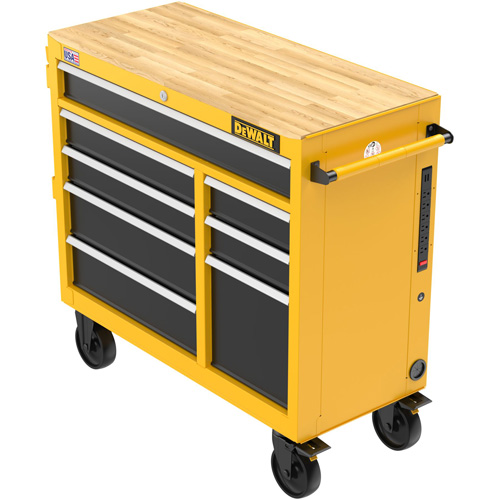 Heavy-Duty Mobile Workstation, 8 Drawers, 40" W x Yellow Duraquip Inc