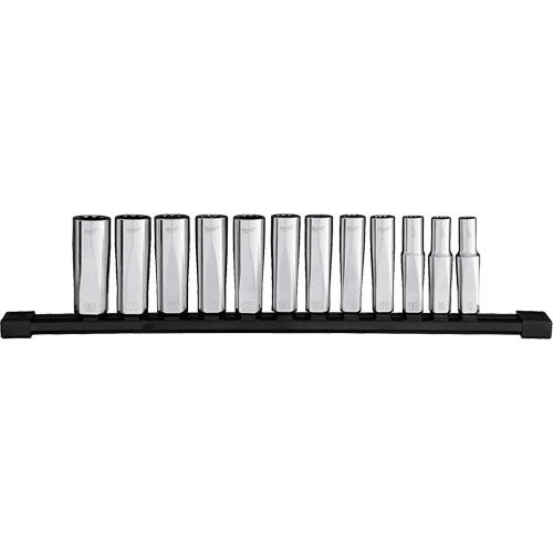 Jeu de douilles &agrave; puits profondes m&eacute;triques &agrave; 12 pans, 12 Mcx, Prise de 3/8", Profond Duraquip Inc