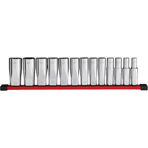 12-Point Deep Well SAE Socket Set, 13 Pcs, 1/2" Drive Size, Deep Duraquip Inc