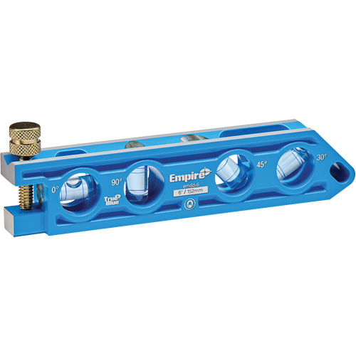 TRUE BLUE&reg; Die Cast Torpedo Level, 6" L, Aluminum, 4 Vials Duraquip Inc