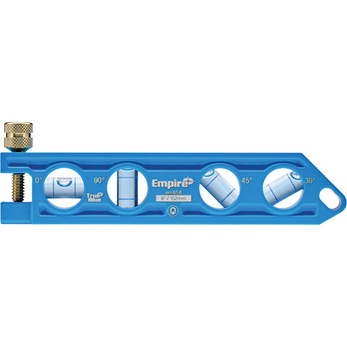 TRUE BLUE&reg; Die Cast Torpedo Level, 6" L, Aluminum, 4 Vials Duraquip Inc