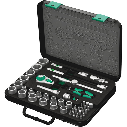 8100 SB 2 Zyklop Speed Ratchet Set, 43 Pcs, 3/8" Drive Size Duraquip Inc