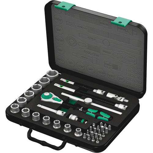 8100 SB 4 Zyklop Speed Ratchet Set, 38 Pcs, 3/8" Drive Size Duraquip Inc