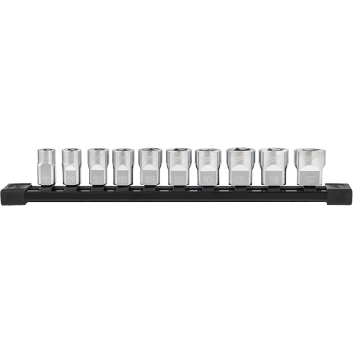 Douilles m&eacute;triques avec c&ocirc;t&eacute;s Four Flat, 10 Mcx, Prise de 3/8" Duraquip Inc