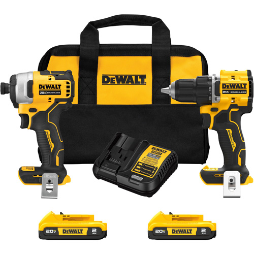 ATOMIC Brushless Compact Drill/Driver & Impact Driver Combo Kit, Lithium-Ion, 20 V Duraquip Inc