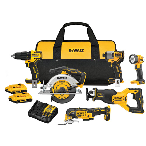 V20 Brushless Motor 6-Tool Combo Kit, Lithium-Ion, 20 V Duraquip Inc