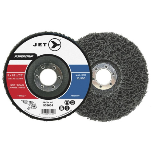 POWERSTRIP XCL T27 Surface Preparation Depressed Centre Wheel, 5" Dia., Coarse Grit Duraquip Inc