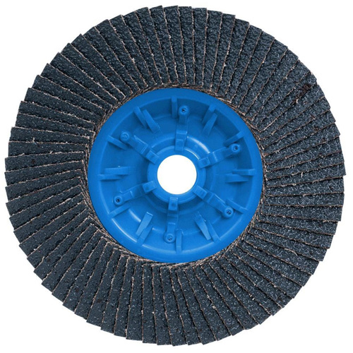 Disque &agrave; lamelles POWERBLEND TRM QC, 5" x 5/8"-11, Type 27, Grain Z40, Alumine de zirconium Duraquip Inc