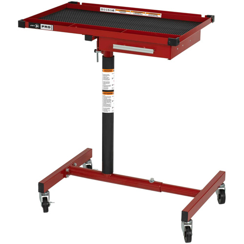 Plateau &agrave; outils pour sous le capot &agrave; hauteur ajustable JUHT-220S, 1 tiroirs, 19-7/8" lo x 28-3/4" la x 47-3/4" h, Noir/Rouge Duraquip Inc