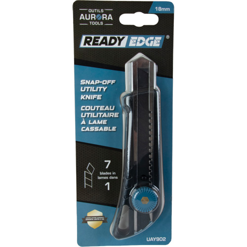 18mm Professional Knife with Ratchet, Stainless Steel, Heavy-Duty, Plastic Handle Duraquip Inc