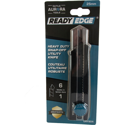 25mm Retractable Knife, Stainless Steel, Heavy-Duty, Rubber Handle Duraquip Inc