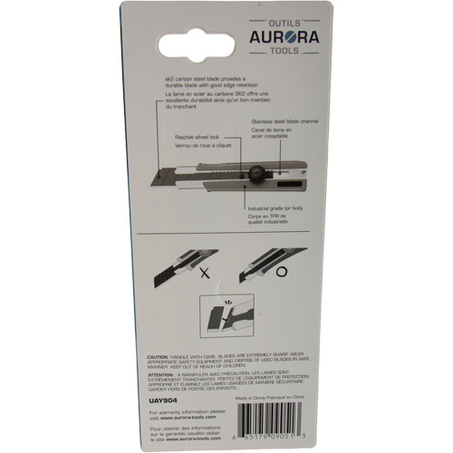 25mm Retractable Knife, Stainless Steel, Heavy-Duty, Rubber Handle Duraquip Inc
