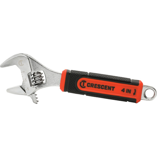 Adjustable Wrench with Quick-Fit Jaw, 4" L, 9/16"/14 mm Max Width, Chrome Duraquip Inc