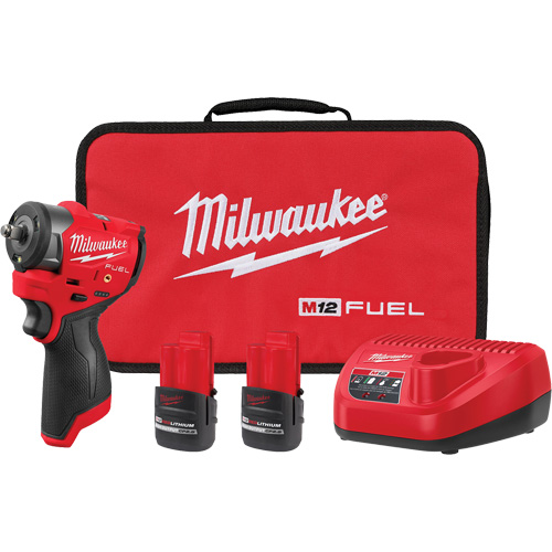 M12 FUEL Subcompact Impact Wrench with Friction Ring Kit, 12 V, 3/8" Socket Duraquip Inc
