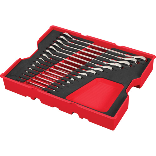SAE Wrench Set with Tray for PACKOUT Drawers, Ratcheting Combination, 15 Pieces, Imperial Duraquip Inc