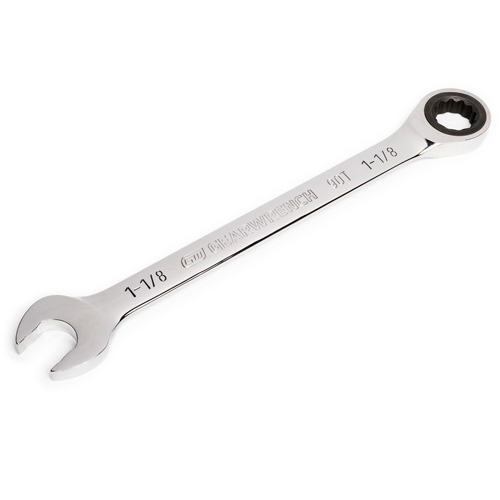 90-Tooth Ratcheting Combination Wrench, 12 Point, 1-1/8", Chrome Finish Duraquip Inc