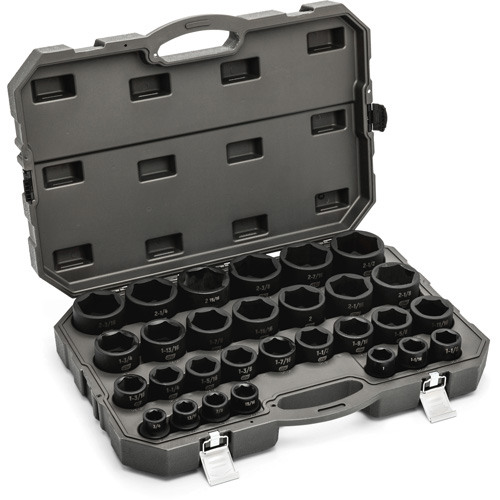 Jeu de douilles SAE &agrave; 6 pans, 29 Mcx, Chocs, Prise de 3/4" Duraquip Inc