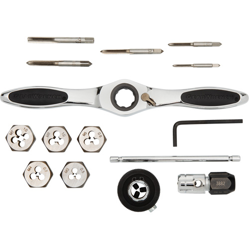 Metric Ratcheting Tap & Die Set, 15 Pieces Duraquip Inc