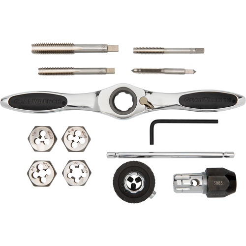 SAE Ratcheting Tap & Die Set, 13 Pieces Duraquip Inc