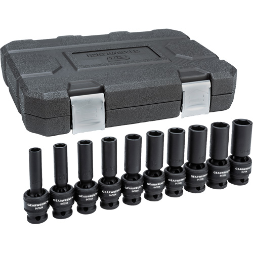 6-Point Universal Metric Socket Set, 10 Pcs, Impact, 1/2" Drive Size, Deep Duraquip Inc