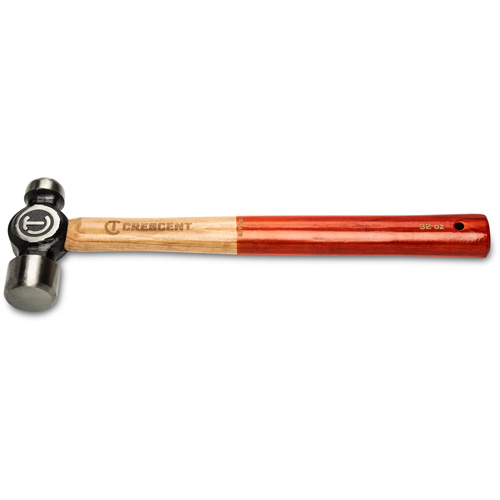 Ball Pein Hammer, 32 oz. Head Weight, Polished Face, Wood Handle Duraquip Inc