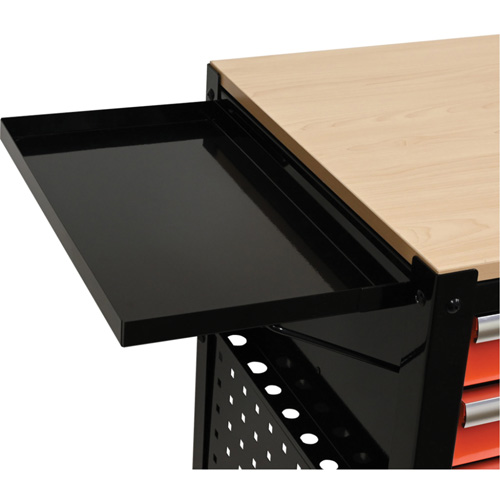 Chariot utilitaire, 4 tiroirs, Noir/Orange Duraquip Inc