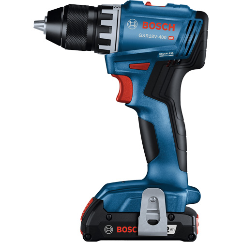 Compact Brushless Drill/Driver Kit, Lithium-Ion, 18 V, 1/2" Chuck, 400 in-lbs. Torque Duraquip Inc