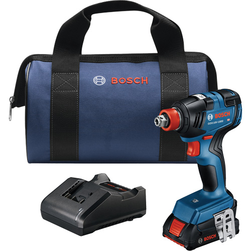 Ensemble visseuse/cl&eacute; &agrave; chocs 2-en-1 pour embouts et douilles, 1/2", 1800 lb-po Couple max., 18 V, Lithium-ion Duraquip Inc