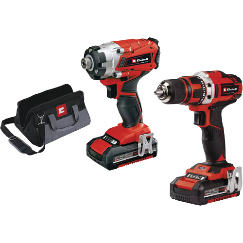 Cordless 1/2” Drill/Driver & 1/4” Impact Kit, Lithium-Ion, 18 V Duraquip Inc