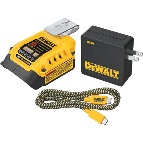 MAX*/FLEXVOLT &reg; 5 Amp USB Charging Kit, 20 V, Lithium-Ion Duraquip Inc