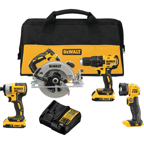 MAX* Cordless Brushless 4-Tool Combo Kit (2.0Ah), 20 V Duraquip Inc