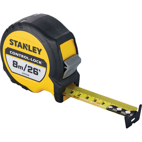 Ruban &agrave; mesurer CONTROL-LOCK, 25 mm x 26'/8 m, Marques de goujon Imp&eacute;rial & m&eacute;trique Duraquip Inc
