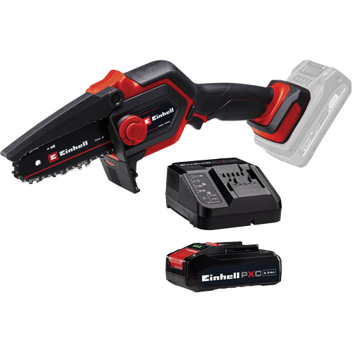Cordless Compact Pruning Chain Saw with 2.5Ah Battery & Charger Starter Kit, 6", Battery Powered, 18 V Duraquip Inc