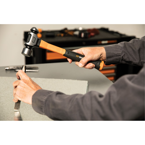 Marteau &agrave; panne ronde, Poids de la t&ecirc;te 24 oz, Face Ordinaire/Poli, Prise Fibre de verre Duraquip Inc