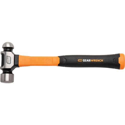 Marteau &agrave; panne ronde, Poids de la t&ecirc;te 24 oz, Face Ordinaire/Poli, Prise Fibre de verre Duraquip Inc