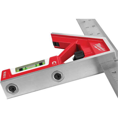 Magnetic Combination Square, 12" L, Stainless Steel, Plain Duraquip Inc