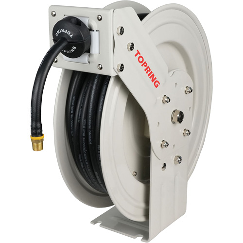 D&eacute;vidoir de tuyau &agrave; rappel automatique &agrave; bras simple de type L MAXREEL avec tuyau en caoutchouc, Air, 3/8" x 50', Tuyau simple, 250 PSI Duraquip Inc