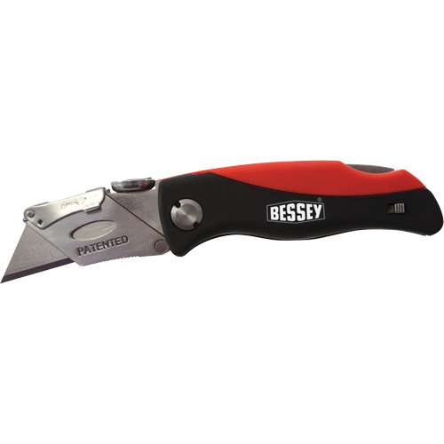 Folding Utility Knife, 2-3/8" Blade, Plastic/Cushion Handle Duraquip Inc
