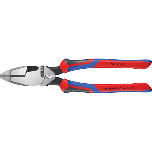 High Leverage Lineman's Pliers New England with Fish Tape Puller, Crimper & KNIPEXTEND Handle Duraquip Inc