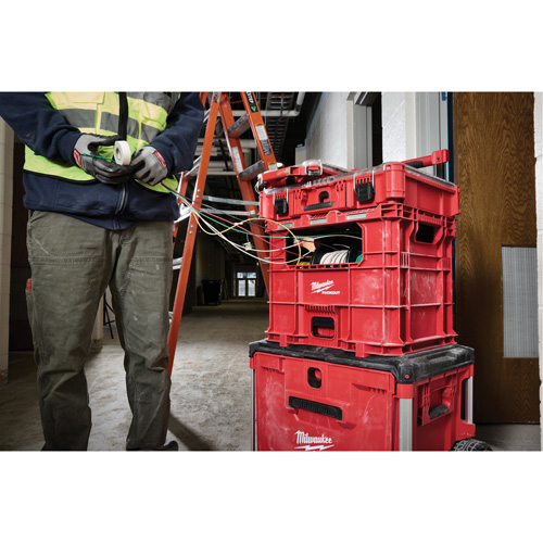 PACKOUT Wire Pulling XL Crate, 15-3/4" x 18-5/8" x 15", Black/Red Duraquip Inc