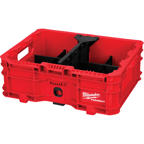 PACKOUT Low-Profile Crate, 15" x 18-5/8" x 6-5/8", Black/Red Duraquip Inc
