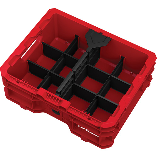 PACKOUT Low-Profile Crate, 15" x 18-5/8" x 6-5/8", Black/Red Duraquip Inc
