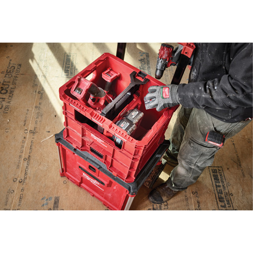 PACKOUT XL Crate, 15-3/4" x 18-5/8" x 15", Black/Red Duraquip Inc